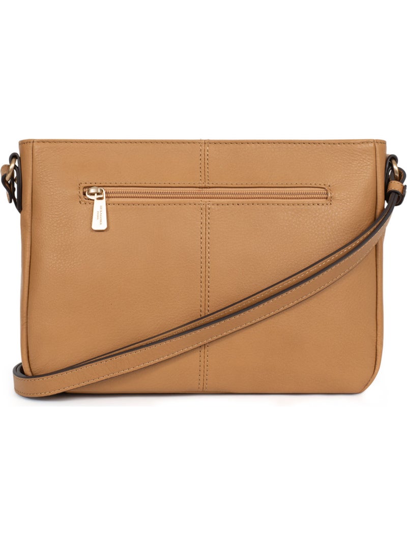 Borsa a tracolla - pelle taima hexagona Marrone avana - Kiabi