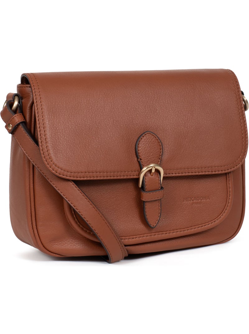 Borsa a tracolla - pelle taima hexagona Marrone - Kiabi