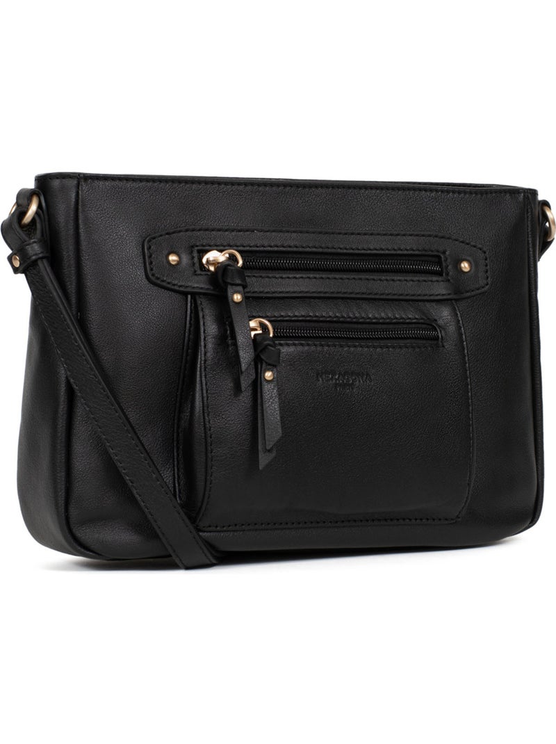 Borsa a tracolla - pelle taima hexagona Nero - Kiabi