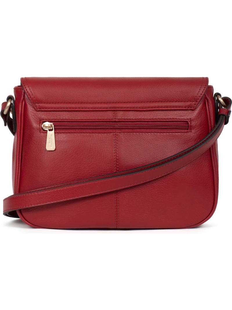 Borsa a tracolla - pelle taima hexagona Rosso scuro - Kiabi