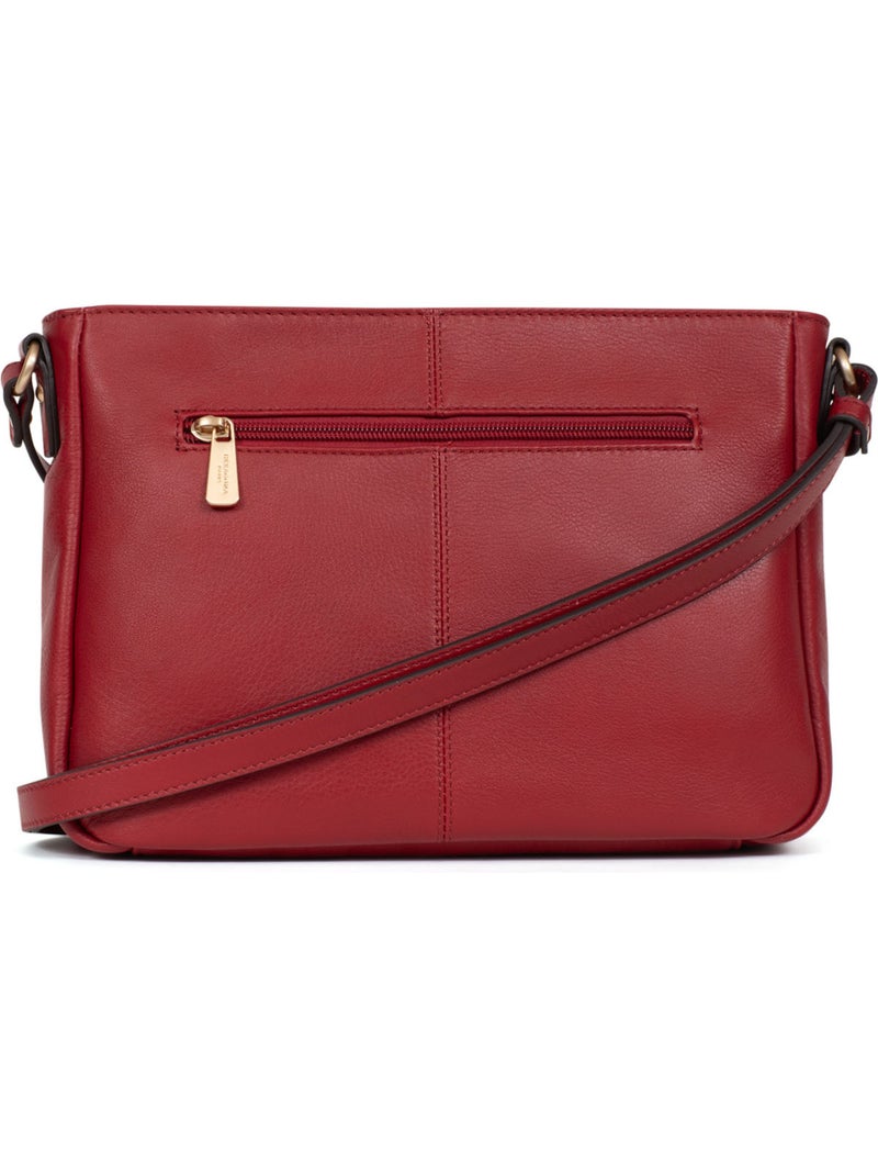 Borsa a tracolla - pelle taima hexagona Rosso scuro - Kiabi