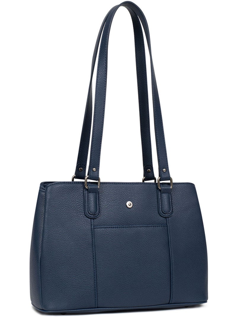 Borsa a tracolla con 2 manici maya hexagona Blu marino - Kiabi