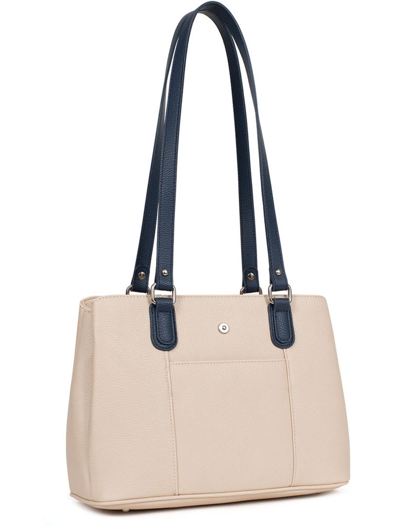 Borsa a tracolla con 2 manici maya hexagona Blu marino/Bianco - Kiabi