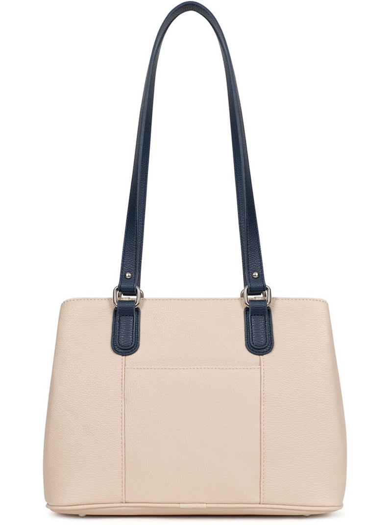 Borsa a tracolla con 2 manici maya hexagona Blu marino/Bianco - Kiabi