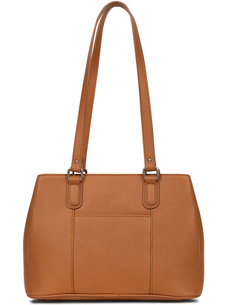 Borsa a tracolla con 2 manici maya hexagona Marrone caramello - Kiabi