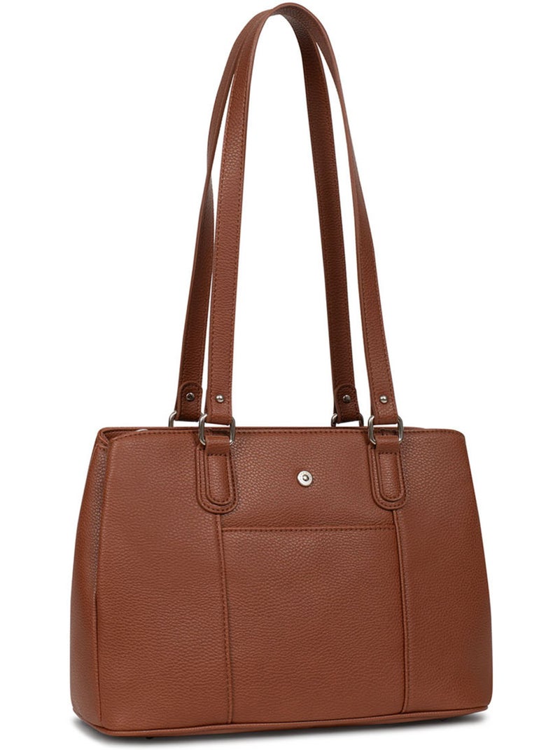 Borsa a tracolla con 2 manici maya hexagona Marrone scuro - Kiabi
