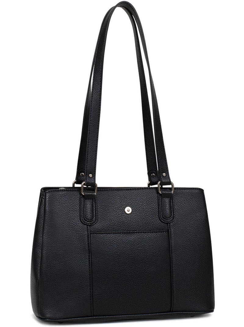 Borsa a tracolla con 2 manici maya hexagona Nero - Kiabi