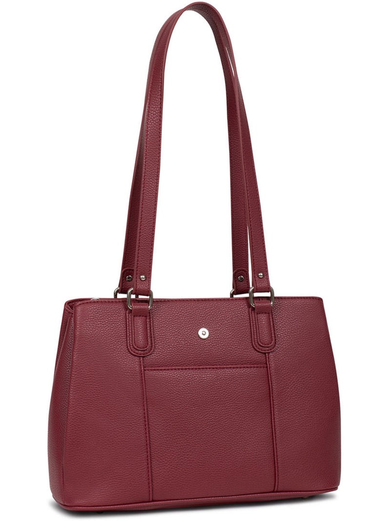 Borsa a tracolla con 2 manici maya hexagona Rosso carminio - Kiabi