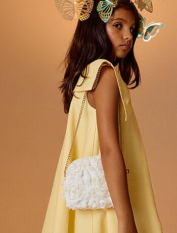 Borsa a tracolla con effetto fiore