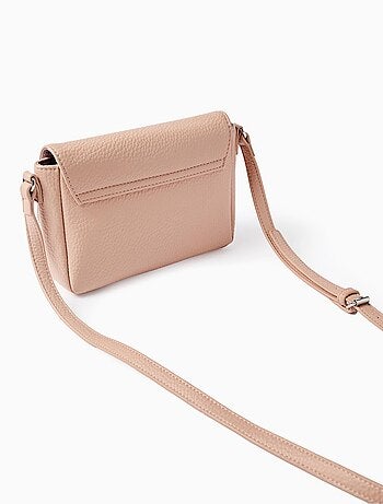 Borsa a tracolla con texture, rosa antico