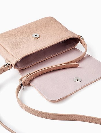 Borsa a tracolla con texture, rosa antico