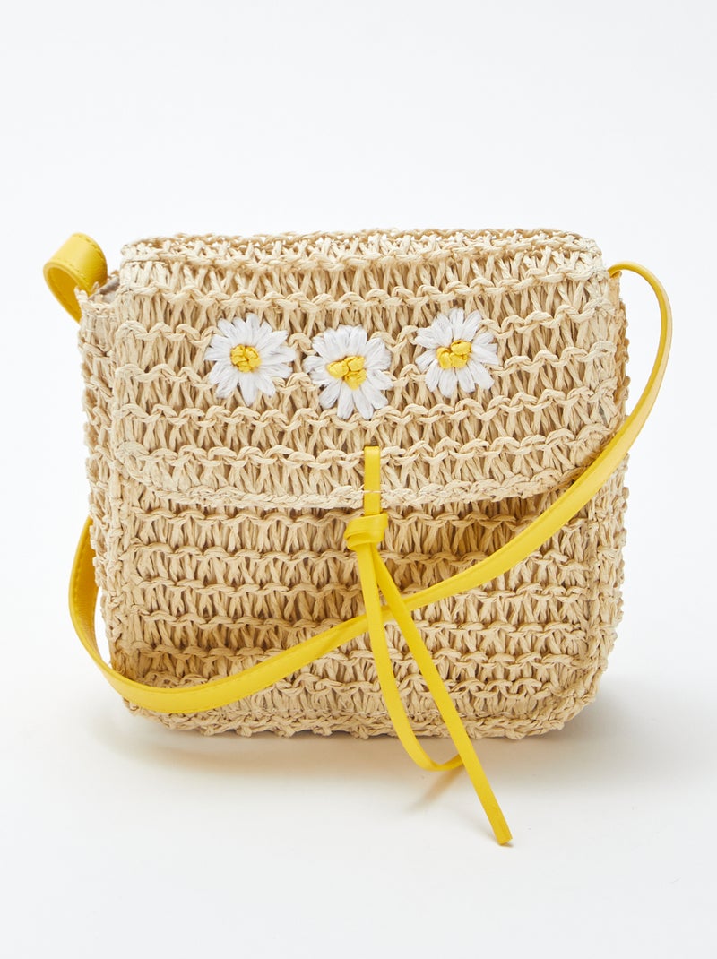 Borsa a tracolla effetto paglia intrecciata BEIGE - Kiabi