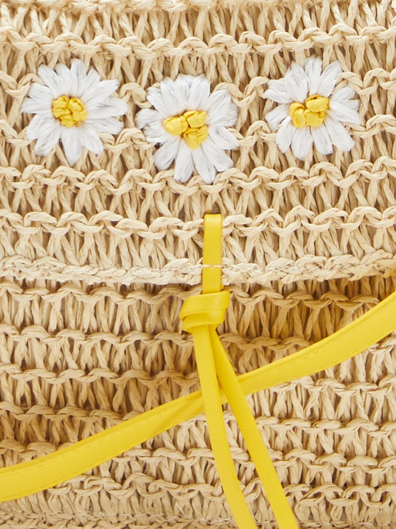 Borsa a tracolla effetto paglia intrecciata BEIGE - Kiabi