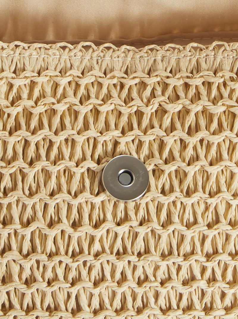 Borsa a tracolla effetto paglia intrecciata BEIGE - Kiabi