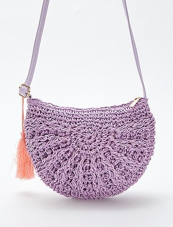 Borsa a tracolla effetto paglia intrecciata