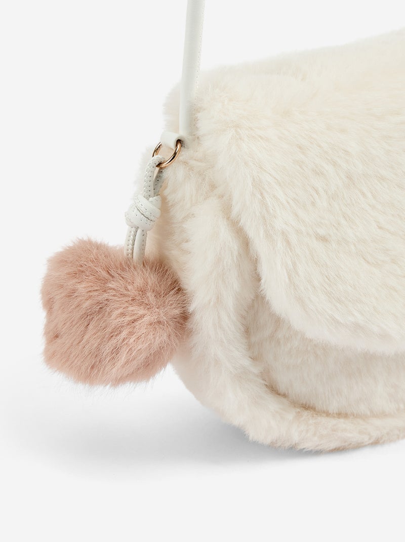 Borsa a tracolla in maglia effetto peluche Bianco - Kiabi