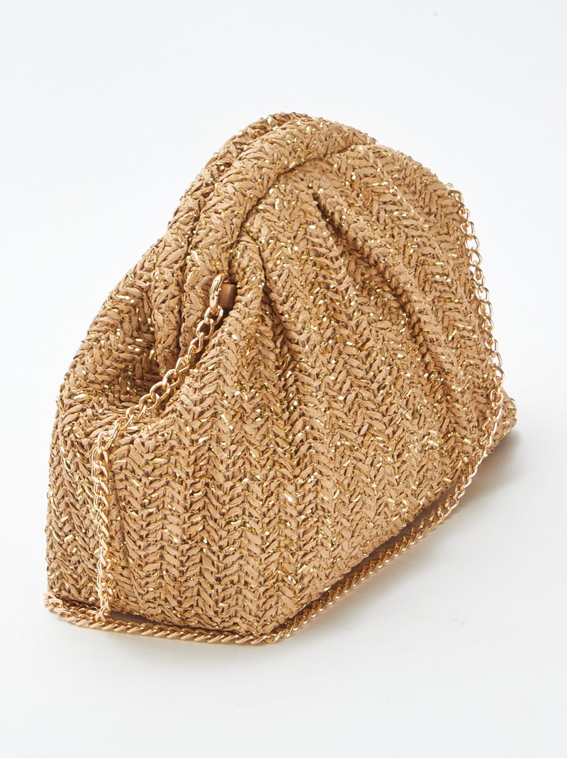 Borsa a tracolla in rafia BEIGE - Kiabi