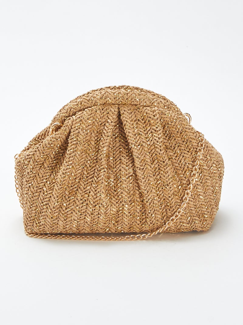 Borsa a tracolla in rafia BEIGE - Kiabi