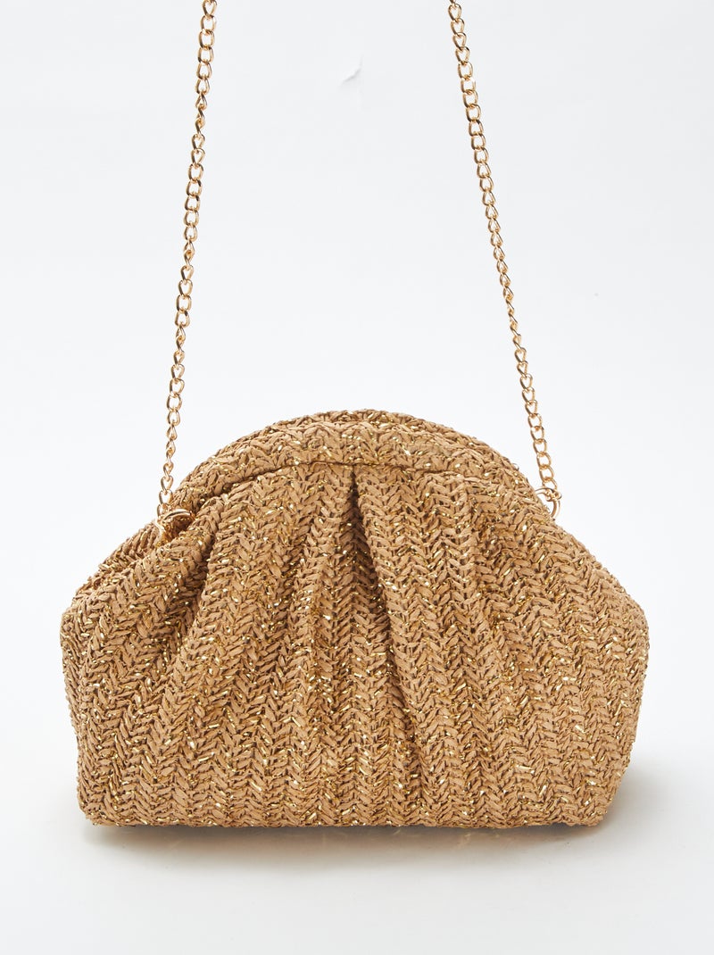 Borsa a tracolla in rafia BEIGE - Kiabi