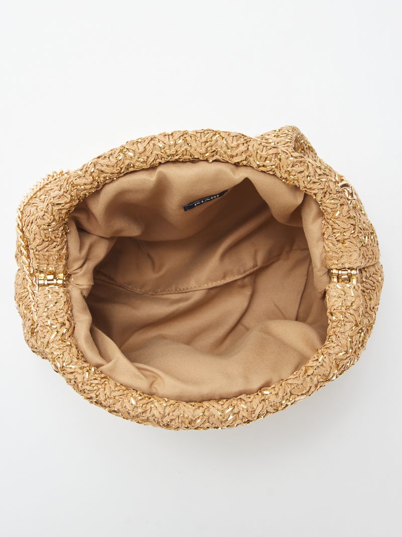 Borsa a tracolla in rafia BEIGE - Kiabi