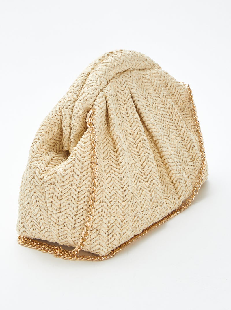 Borsa a tracolla in rafia BEIGE - Kiabi