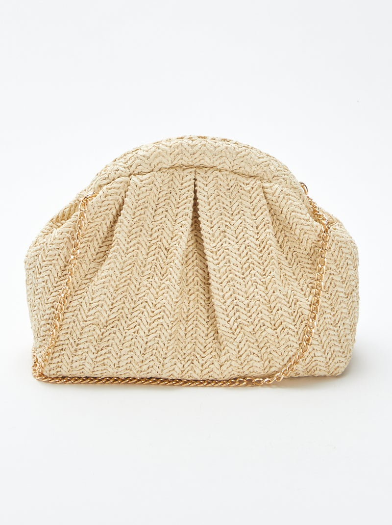 Borsa a tracolla in rafia BEIGE - Kiabi