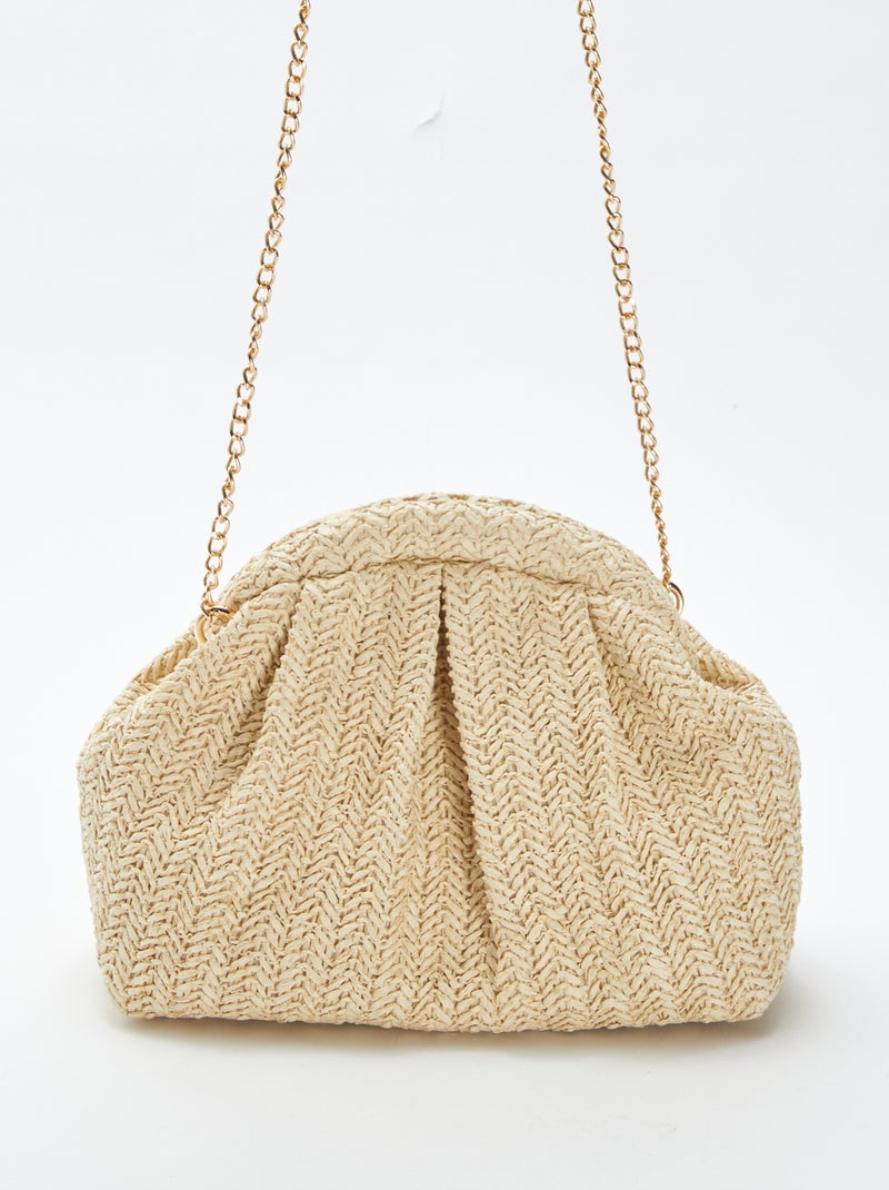 Borsa a tracolla in rafia BEIGE - Kiabi