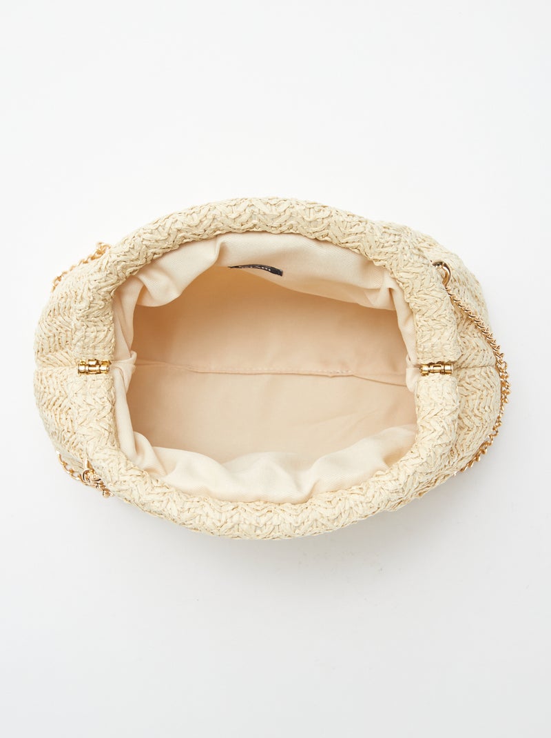 Borsa a tracolla in rafia BEIGE - Kiabi