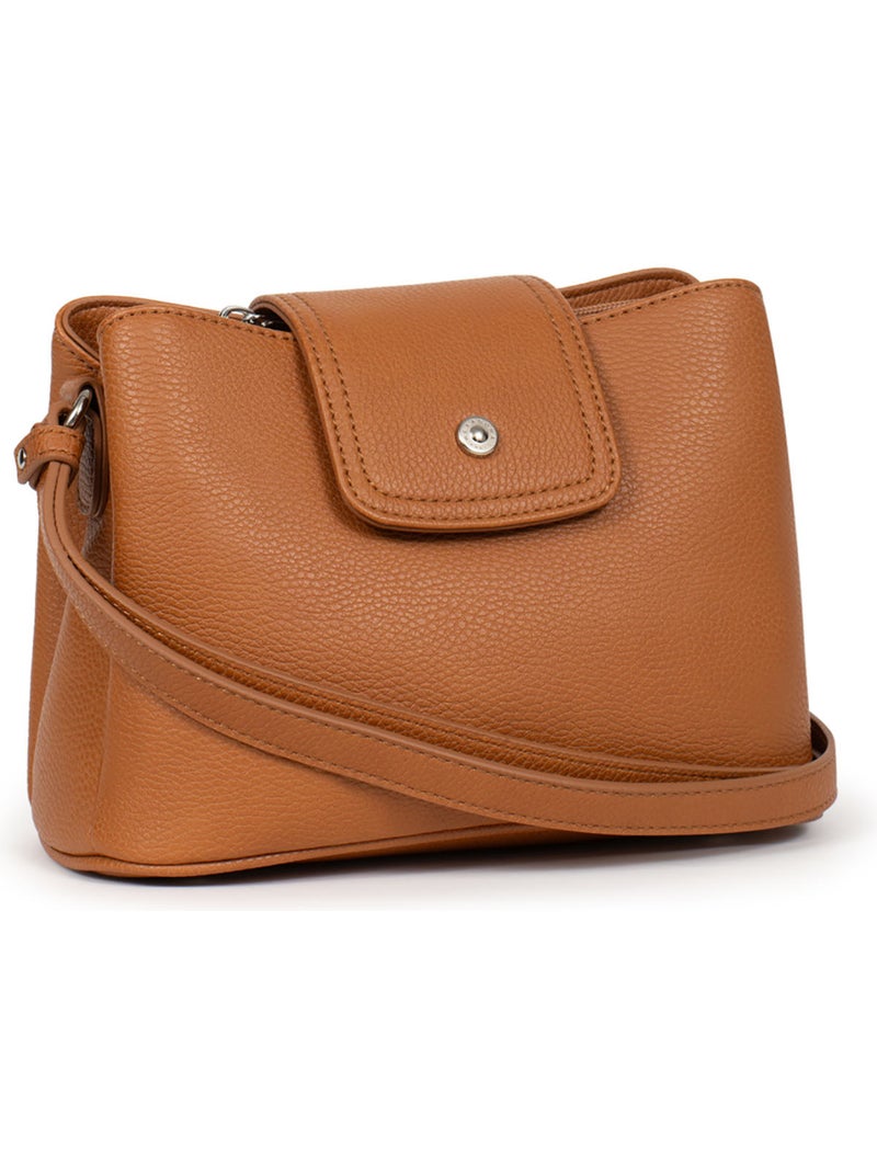 Borsa a tracolla maya hexagona Marrone caramello - Kiabi