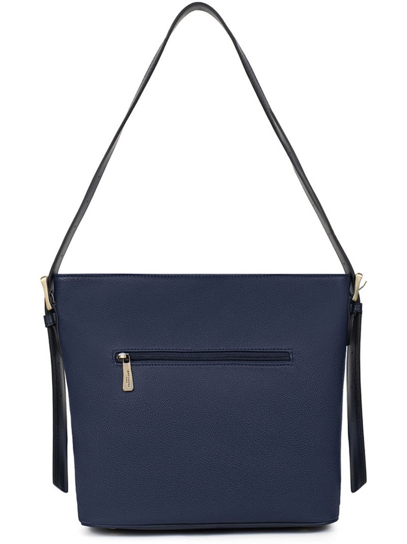 Borsa a tracolla ronda hexagona Blu marino - Kiabi