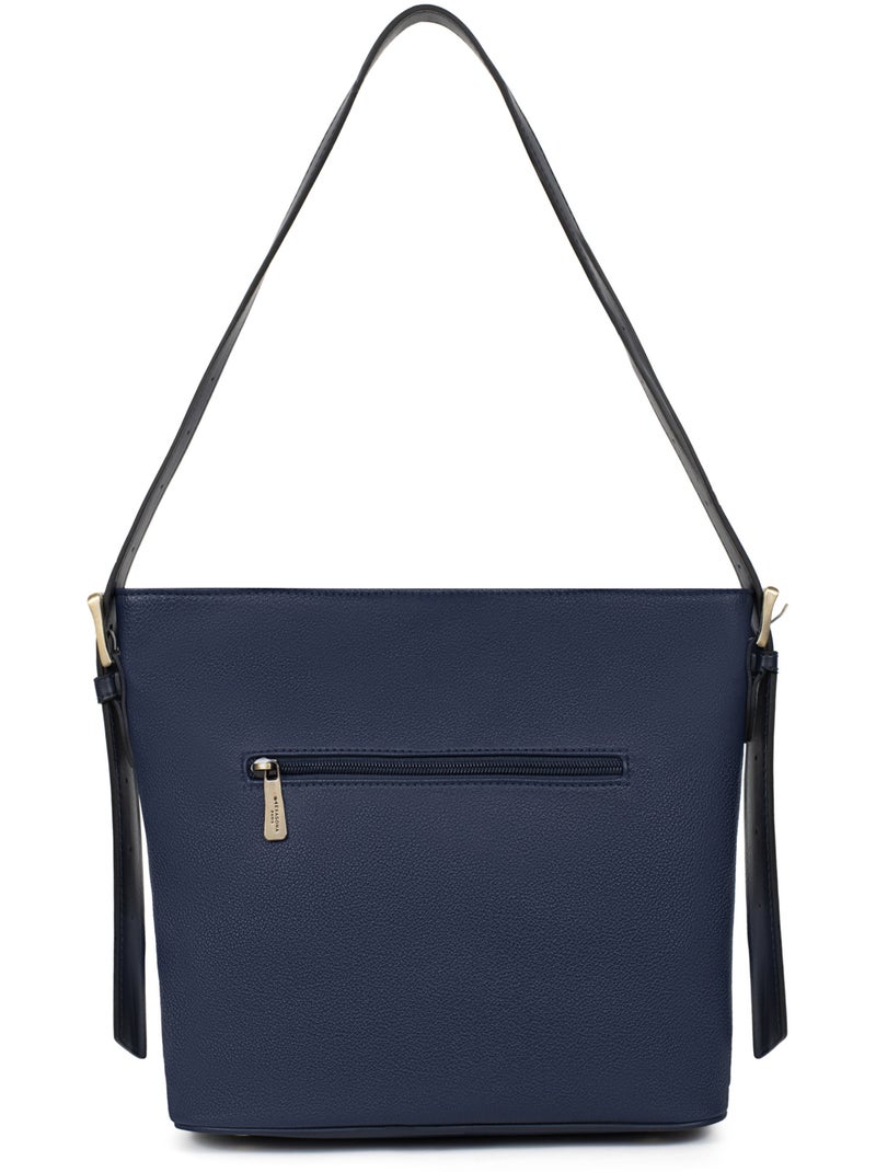 Borsa a tracolla ronda hexagona Blu marino - Kiabi