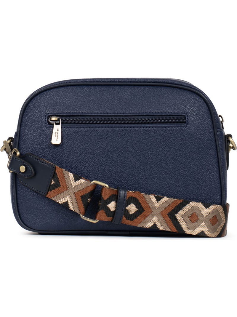 Borsa a tracolla ronda hexagona Blu marino - Kiabi