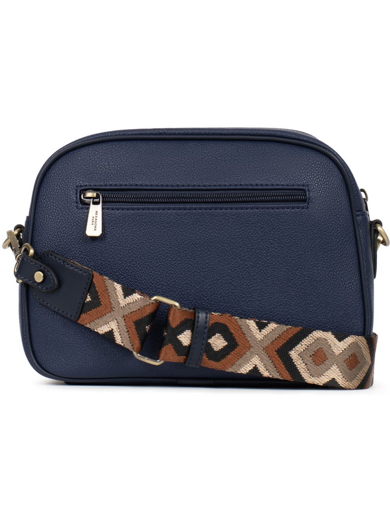 Borsa a tracolla ronda hexagona Blu marino - Kiabi