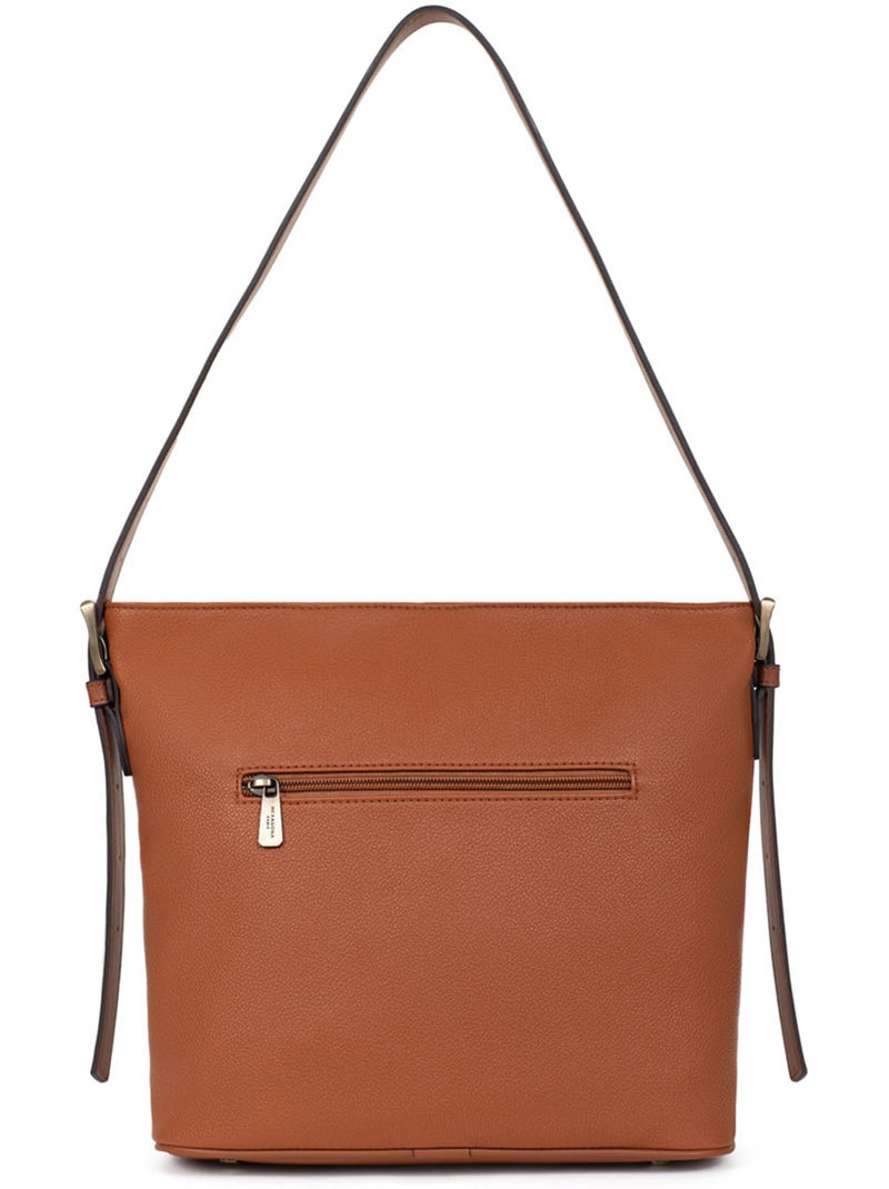 Borsa a tracolla ronda hexagona Cognac - Kiabi