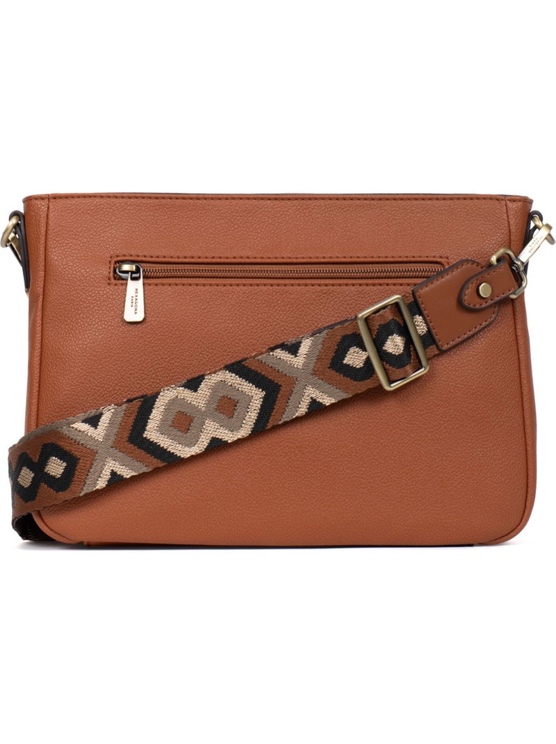 Borsa a tracolla ronda hexagona Cognac - Kiabi