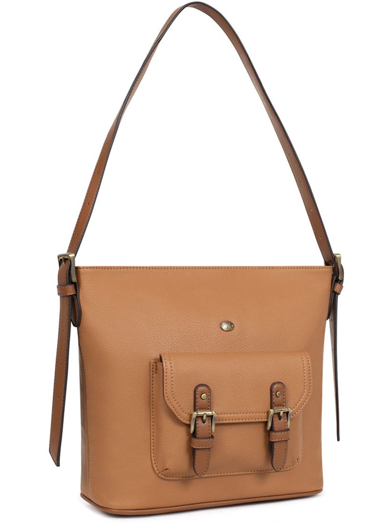 Borsa a tracolla ronda hexagona Marrone chiaro - Kiabi