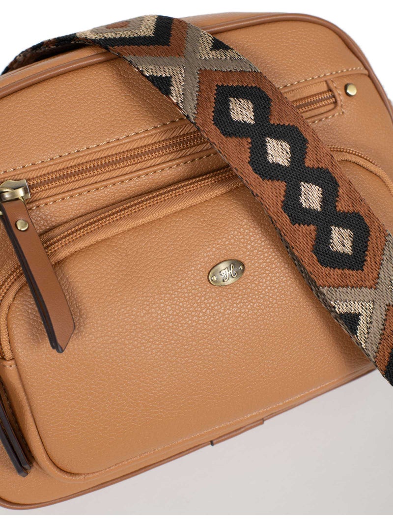Borsa a tracolla ronda hexagona Marrone chiaro - Kiabi