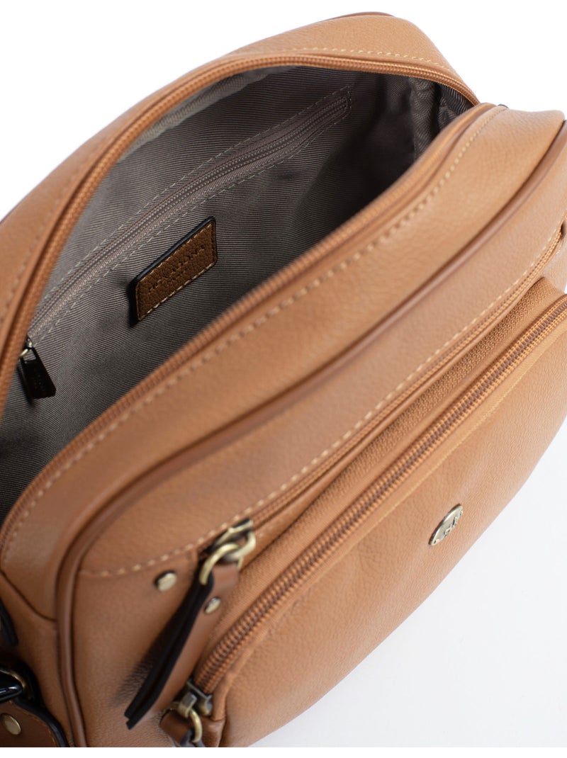 Borsa a tracolla ronda hexagona Marrone chiaro - Kiabi