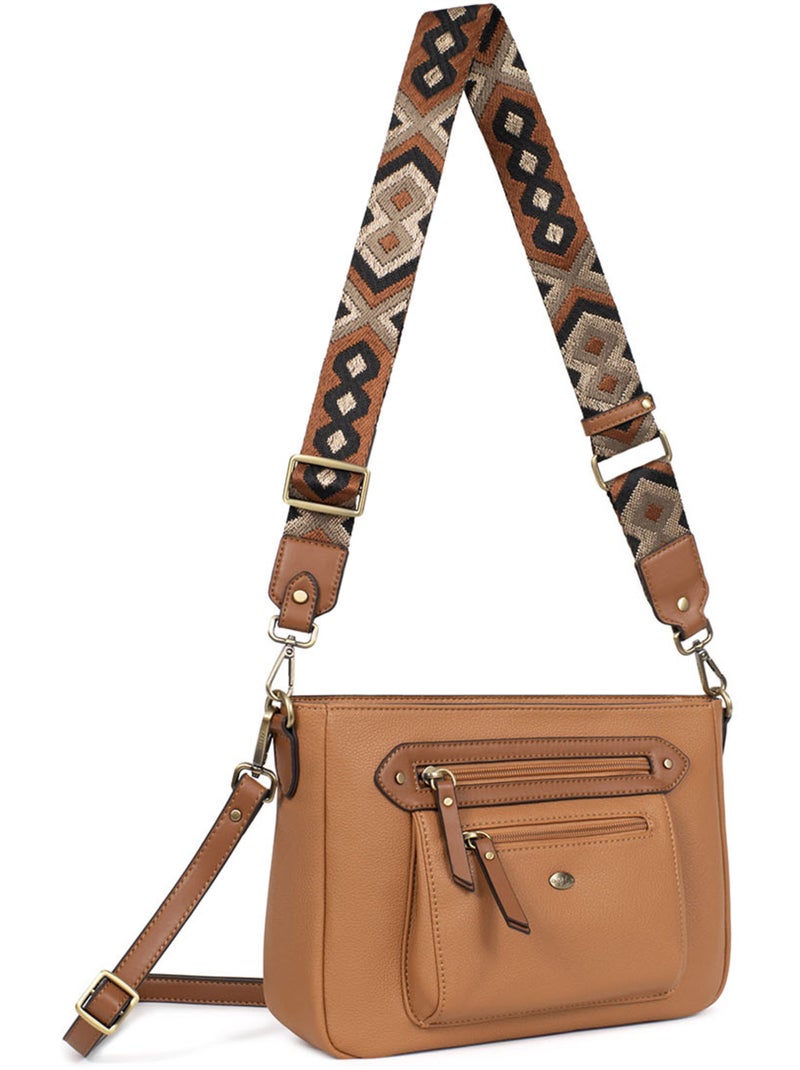 Borsa a tracolla ronda hexagona Marrone chiaro - Kiabi
