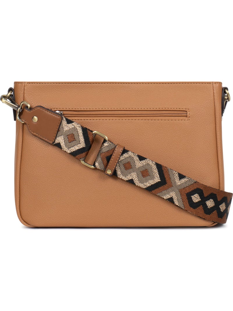 Borsa a tracolla ronda hexagona Marrone chiaro - Kiabi