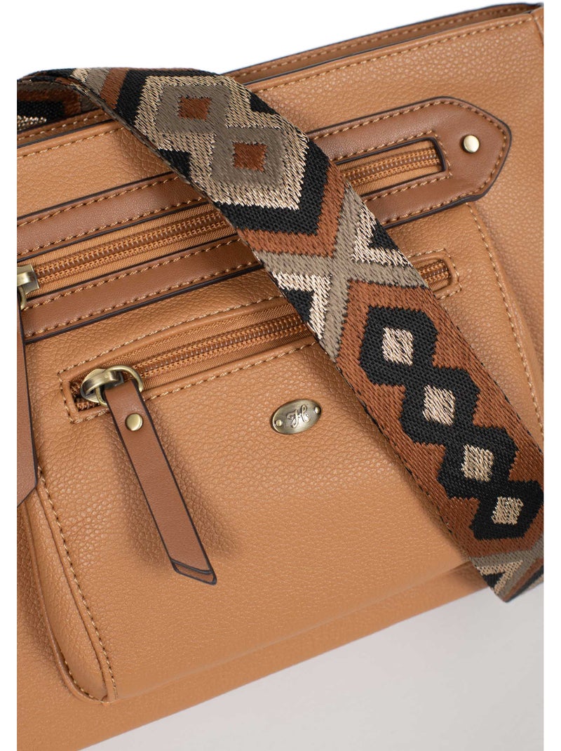 Borsa a tracolla ronda hexagona Marrone chiaro - Kiabi