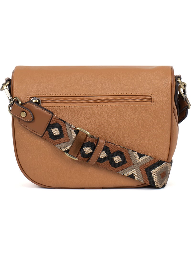 Borsa a tracolla ronda hexagona Marrone chiaro - Kiabi