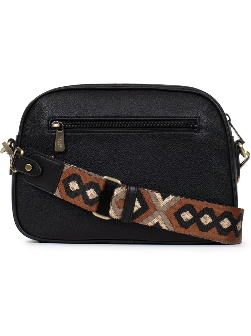 Borsa a tracolla ronda hexagona Nero - Kiabi