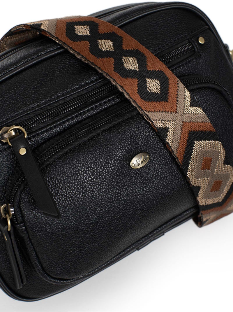 Borsa a tracolla ronda hexagona Nero - Kiabi