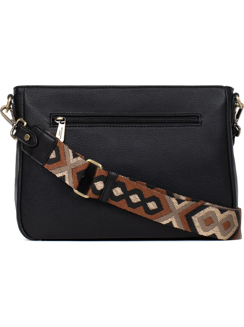 Borsa a tracolla ronda hexagona Nero - Kiabi