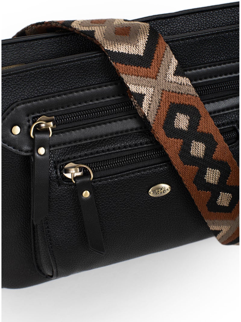 Borsa a tracolla ronda hexagona Nero - Kiabi