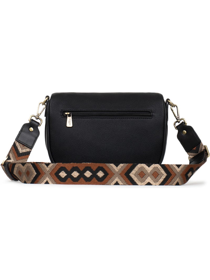 Borsa a tracolla ronda hexagona Nero - Kiabi