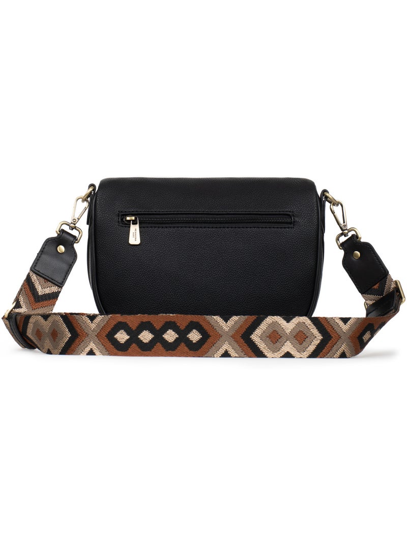 Borsa a tracolla ronda hexagona Nero - Kiabi