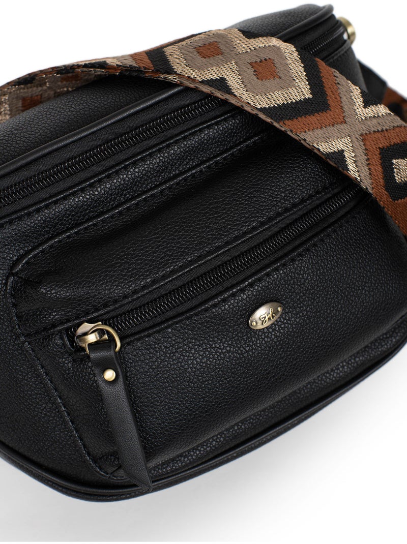Borsa a tracolla ronda hexagona Nero - Kiabi