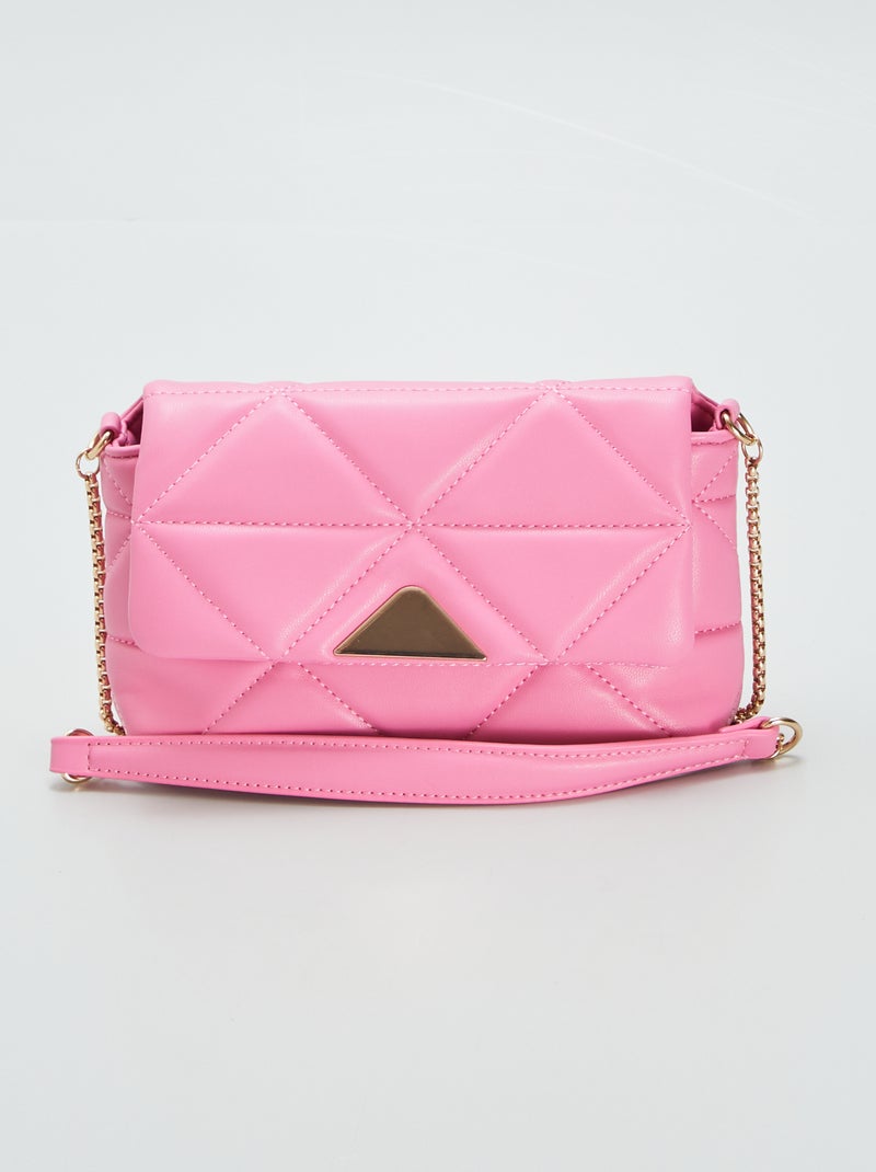Borsa A Tracolla Trapuntata Indiana In Cotone 100% – Rosa Baby Con Motivo Floreale – Fatte A Mano